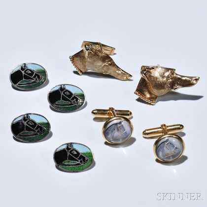 Three Pairs of Sporting-themed Cuff Links