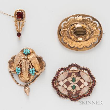 Four Victorian Brooches