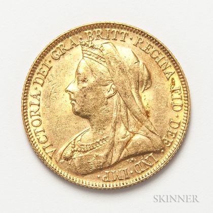1899-P British Gold Sovereign. Estimate $300-500