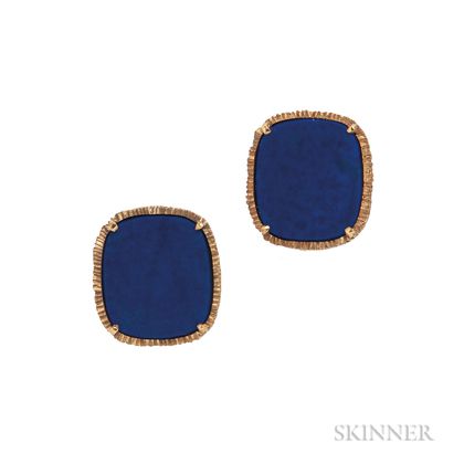 18kt Gold and Lapis Cuff Links, Van Cleef & Arpels