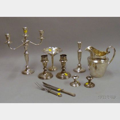 Group of Sterling and Silver Plated Serving Items