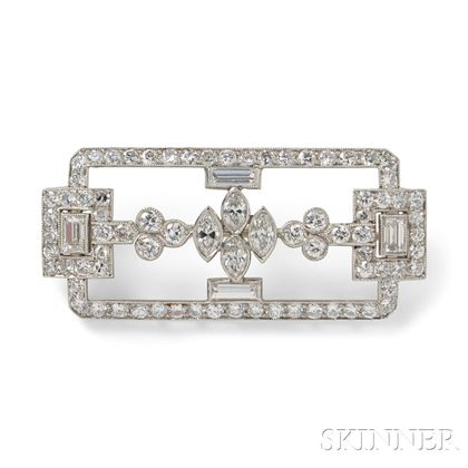Art Deco Platinum and Diamond Brooch