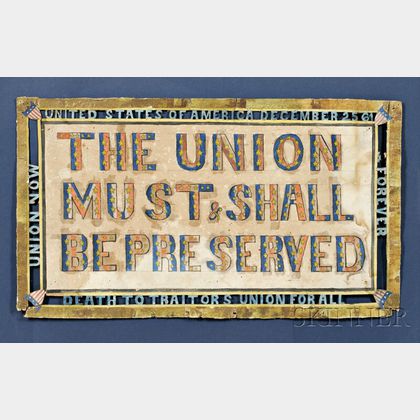 Pro-Union Polychrome Painted and Cutwork Sign