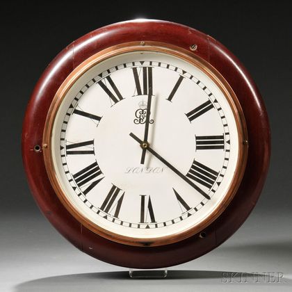 English Mahogany Double-dial Clock