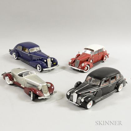 Four Detailed Diecast Model Cars