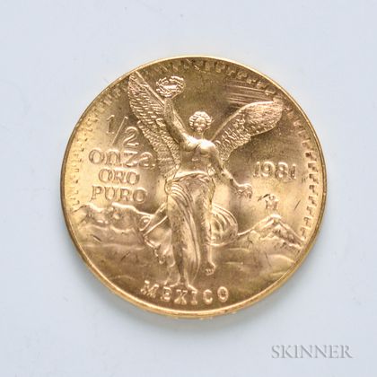 1981 Mexican Half Onza Gold Coin.