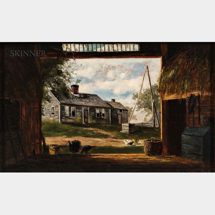 Frank Henry Shapleigh (American, 1842-1906) Old Barn in Tewksbury, Massachusetts