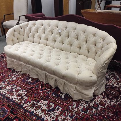 Modern Tufted-upholstery Sofa. Estimate $500-700