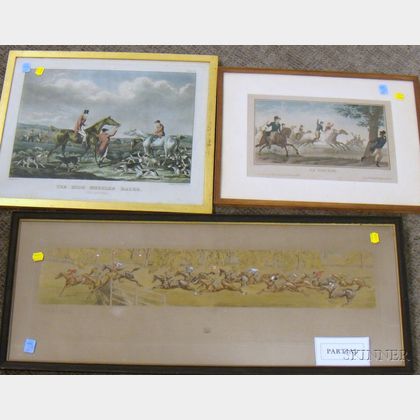 Set of Eight Framed S. & J. Fuller Hand-colored Lithograph Prints The High Mettled Racer, and Two Othe... 