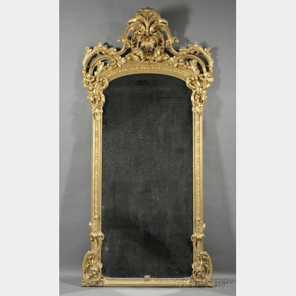 Victorian Rococo Revival Carved Giltwood Pier Mirror