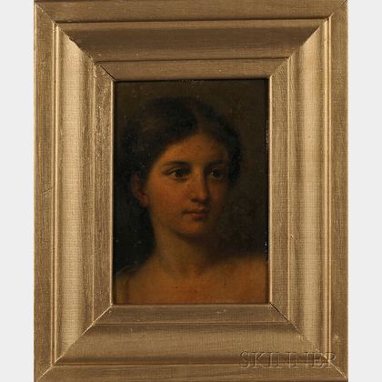 British School, 19th Century Head of a Young Woman