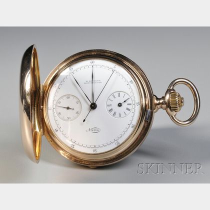 Patek Phillippe & Co. Chronograph Register 18Kt Gold Hunter Case Watch