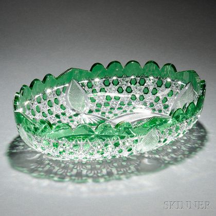 American Green Cut-to-Clear Glass Bowl
