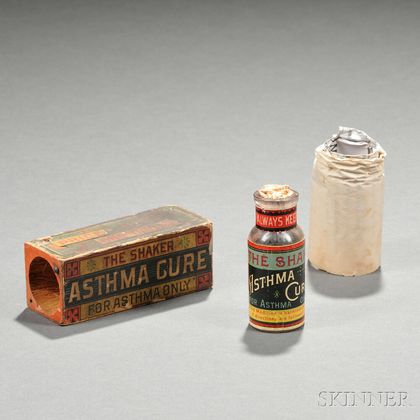Shaker Medicinal "Asthma Cure" Bottle in Original Box
