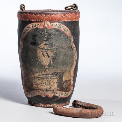 Paint-decorated Leather George Washington Memorial Fire Bucket