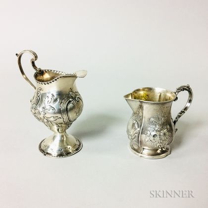 Pair of English Sterling Silver Cream Jugs