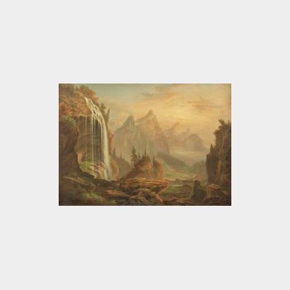 Paulus Roetter (German/American, 1806-1894) Expansive Landscape with Luminous Skies