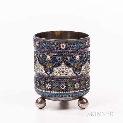 Russian Silver and Enameled Cup