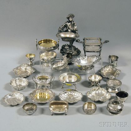 Twenty-four Silver and Plate Salts