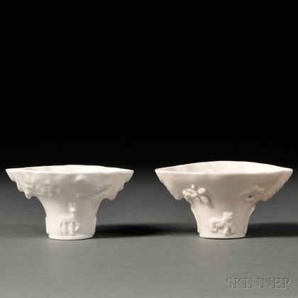 Two Blanc-de-Chine Libation Cups