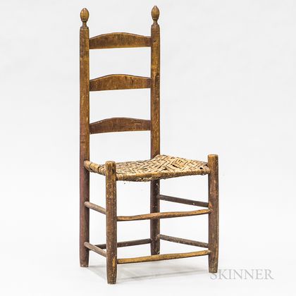 Country Turned Maple Ladder-back Side Chair