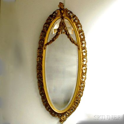 Carved Gilt-gesso Classical-style Mirror