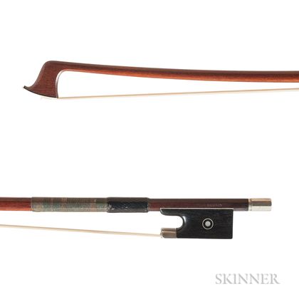 Nickel-mounted Violin Bow, H.R. Pfretzschner