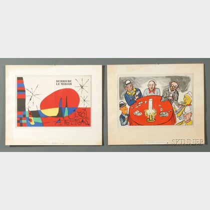 Lot of Two Prints from Derriere Le Miroir: Joan Miró (Spanish, 1893-1983),Miro and Llorens Artigas (Mourlot, 154)