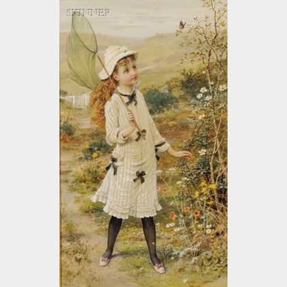 William Stephen Coleman (British, 1829-1904) The Butterfly Catcher