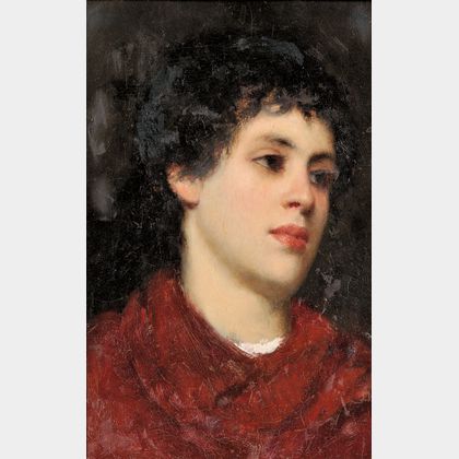 Italian School, 19th/20th Century Portrait Head of a Dark Haired Boy