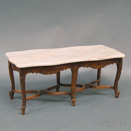 Louis XV-style Six-legged Marble-top Table