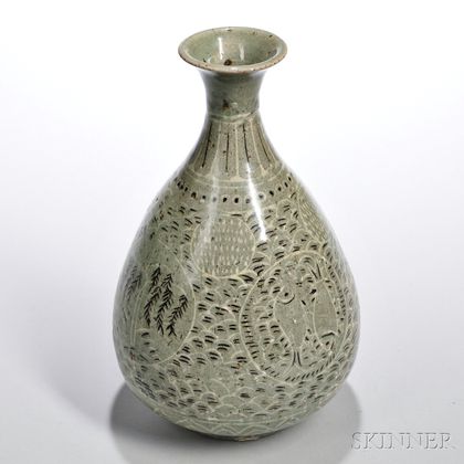 Stoneware Celadon-glazed Vase