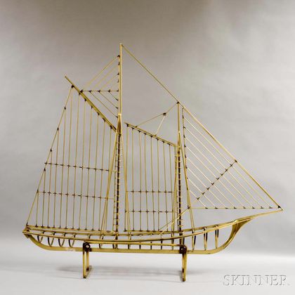 Stylized Brass Ship Model