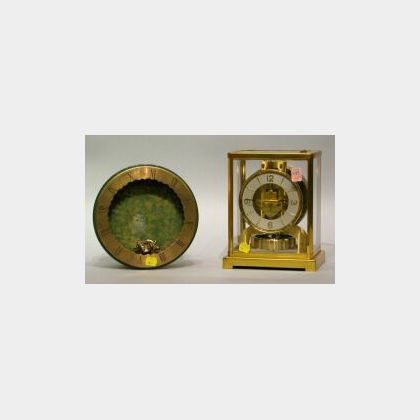 Jaeger-LeCoultre Brass Atmos Clock and Gobelin Gilt-metal Magnetic Clock. 
