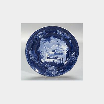 Historic Blue and White Transfer Decorated Staffordshire Plate