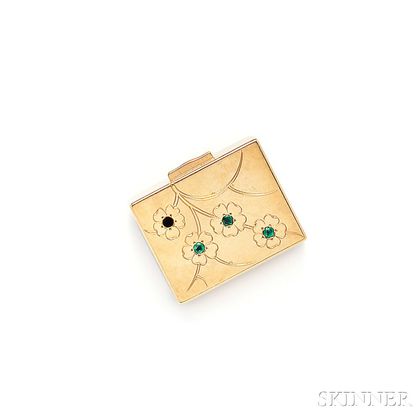 14kt Gold and Emerald Pillbox, Tiffany & Co.