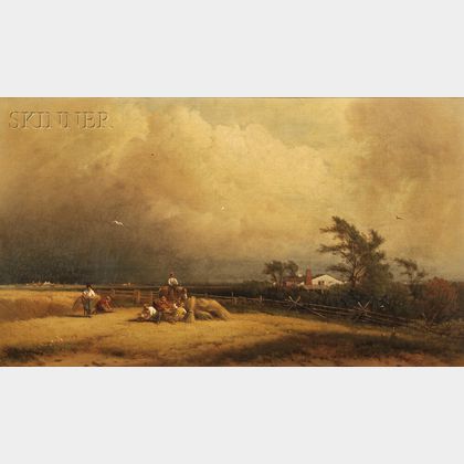 George Washington Nicholson (American, 1832-1912) Hayfield Under Threatening Skies
