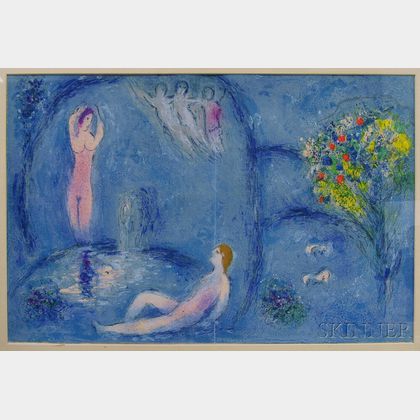 Marc Chagall (French/Russian, 1887-1985) Daphnis and Chloe in the Cave of the Nymphs