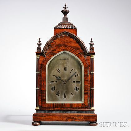 Gothic Rosewood Library Clock