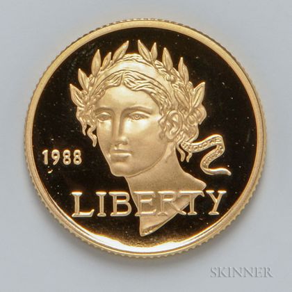 1986 $5 U.S. Olympic Proof Gold Coin.