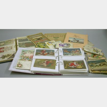 Collection of Late 19th/Early 20th Century Chromolithograph Holiday Postcards and Souvenir Booklets
