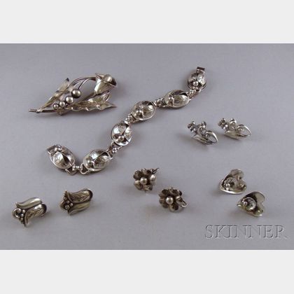 Group of LaPaglia and LaPaglia for Georg Jensen USA Sterling Silver Jewelry