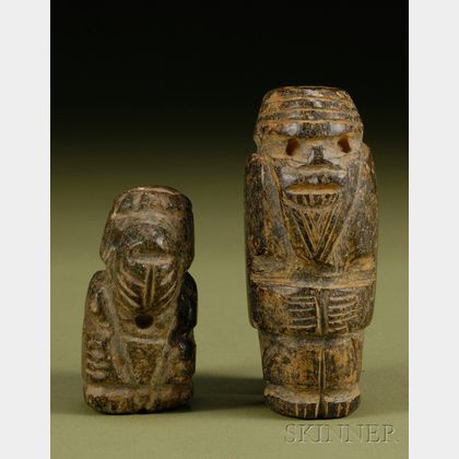 Two Pre-Columbian Carved Stone Figures