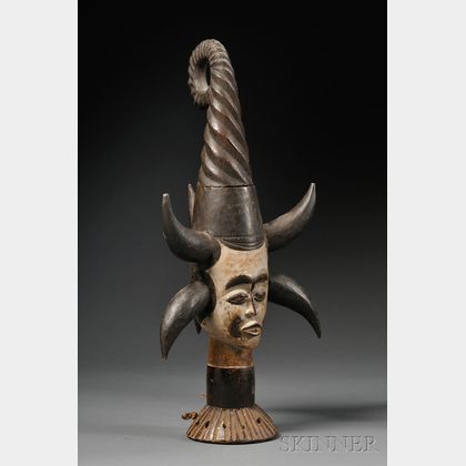 Ekoi Carved Wood Headdress