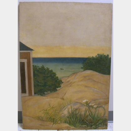 20th Century American School Oil on Canvas View from a House in the Dunes
