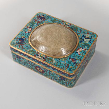 Cloisonne Box with Jade Carving