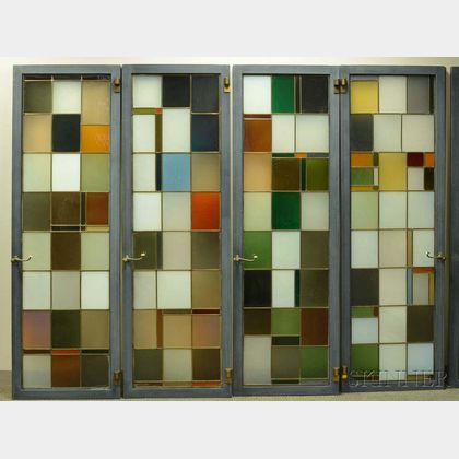 Eight Large Stained Glass Panels