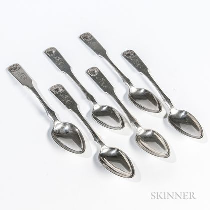 Set of Six Coin Silver Tablespoons