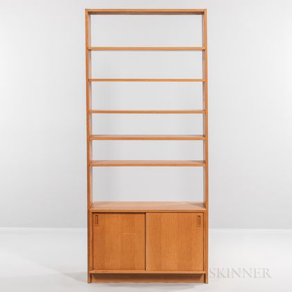 Borge Mogensen for Karl Andersson & Soner Oak Low Bookcase and an Oak Bookcase with Sliding Door Cabinet