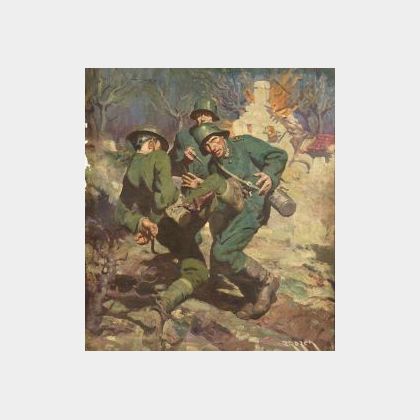 Jerome George Rozen (American, 1895-1987) World War I Illustration.